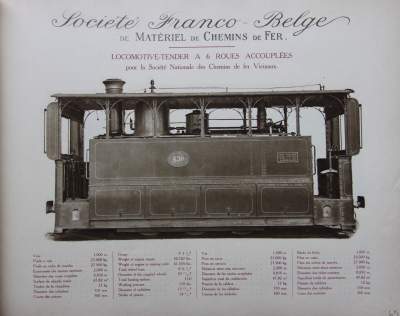 <b>Locomotive-tender à 6 roues accouplées</b><br>pour la Société Nationale des Chemins de fer Vicinaux